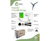 Tumurly® Turbo600 - 600W Yatay Rüzgar Türbini + Şarj Kontrol Cihazı + Dumpload