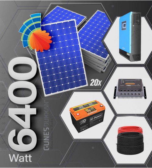Solar Enerji Paketi 6,600 kW - Konforlu  Kullanım Düzeyindeki Bir Evin Bütün Enerji İhtiyacını Karşılar