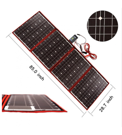 Taşınabilir Katlanabilir Monokristal Güneş Paneli 220Wp + Şarj Cihazı + Kablolar